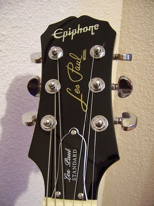Epiphone Les Paul guitar headstock.