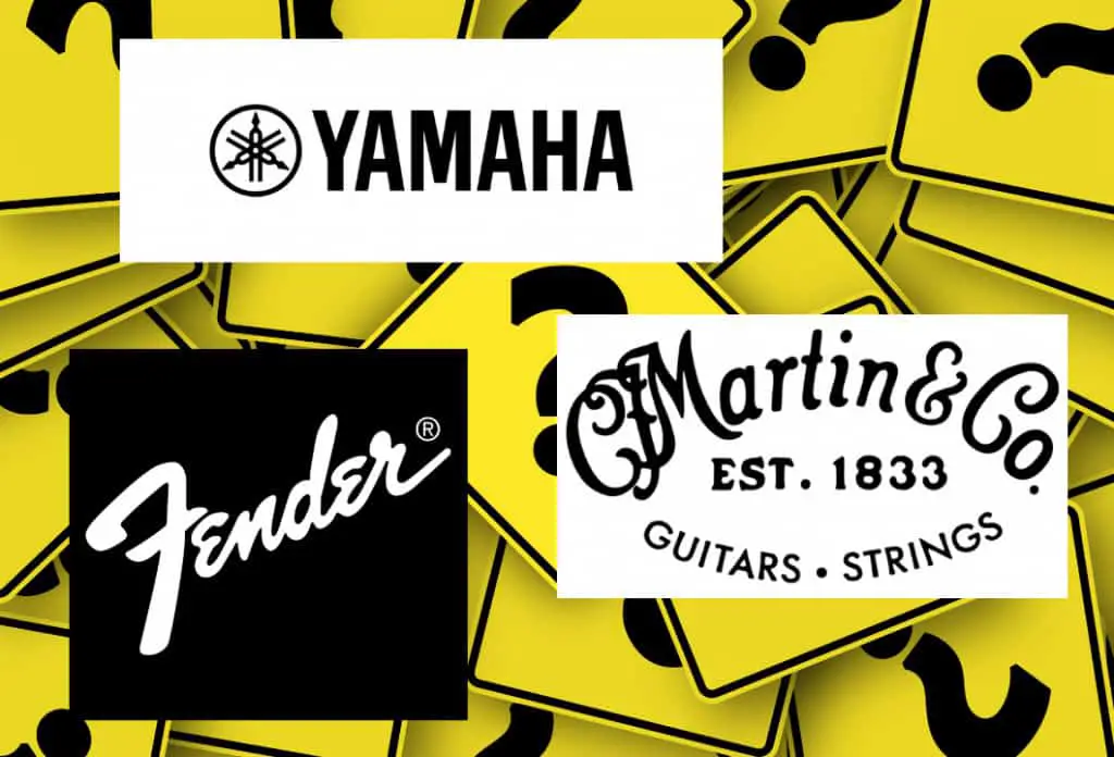 collage of acoustic guitar brands