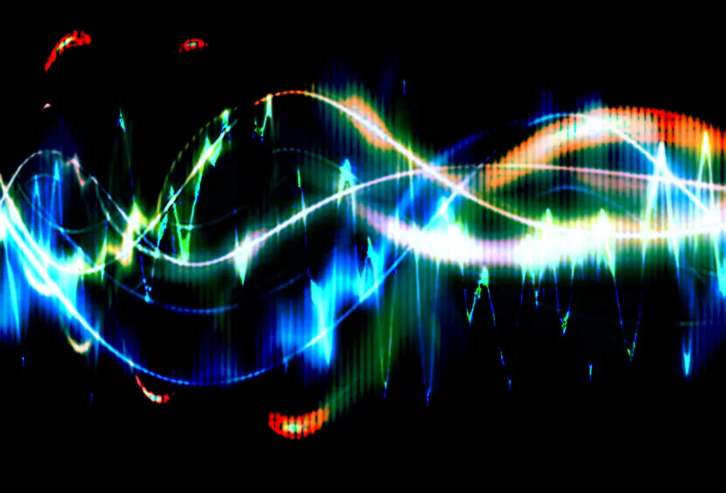 Brightly-colored soundwaves