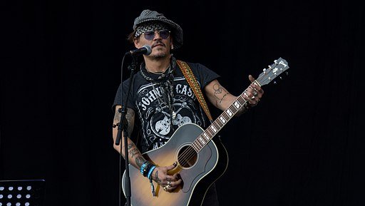 Johnny Depp performing at the Glastonbury Festival in June 2017