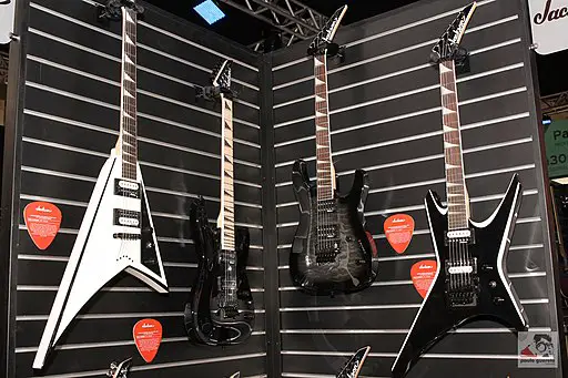 Jackson guitars feature shark fin inlays