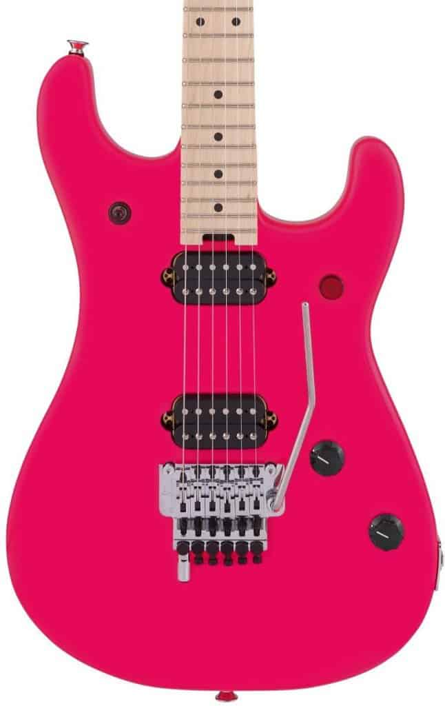 EVH 5150 Series Standard electric guitar in neon pink.